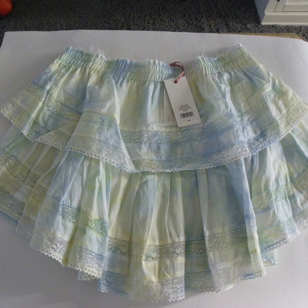 New NWT LoveShackFancy Ruffled Mini Skirt